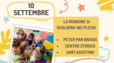 Riunione di inizio anno per i nuovi iscritti alla scuola dell’infanzia –  10 Settembre